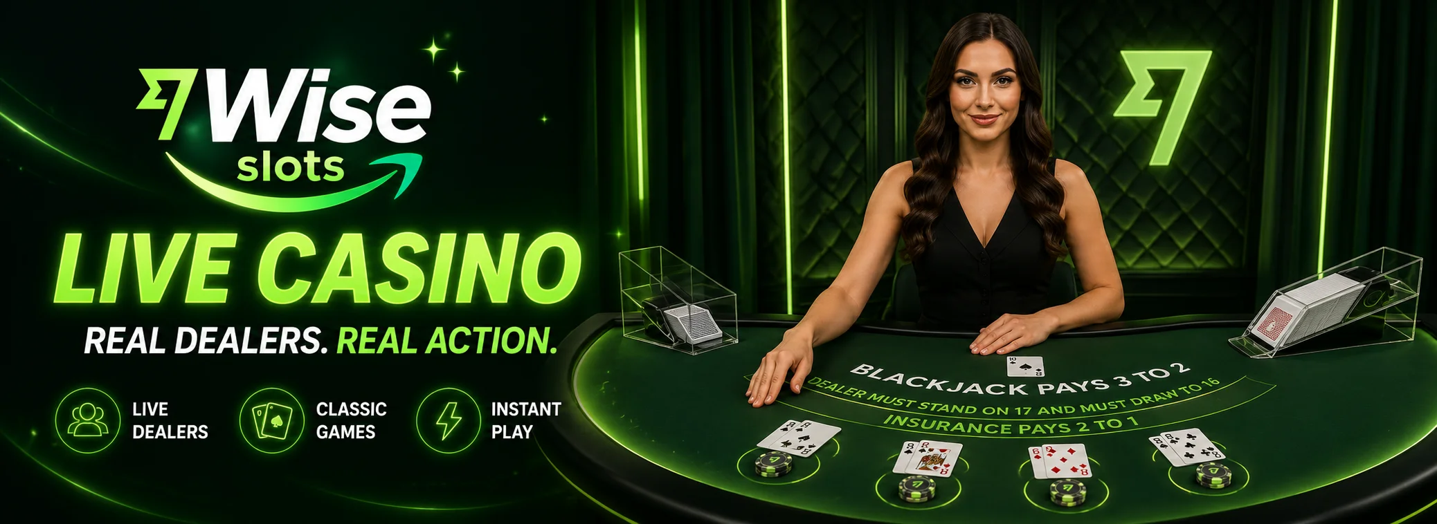 Live casino at Wise Slots — Evolution tables dealt in euros